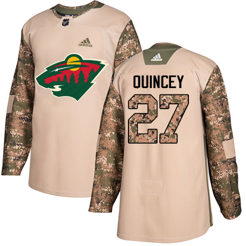 Adidas Wild #27 Kyle Quincey Camo Authentic 2017 Veterans Day Stitched NHL Jersey