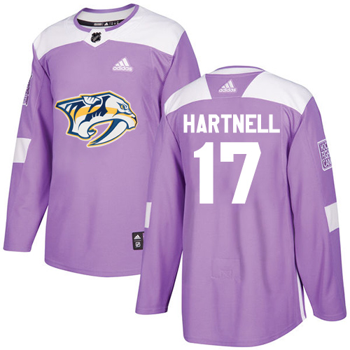 Adidas Predators #17 Scott Hartnell Purple Authentic Fights Cancer Stitched NHL Jersey