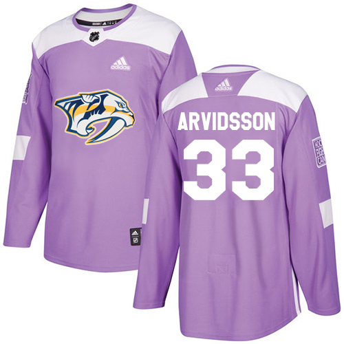 Adidas Predators #33 Viktor Arvidsson Purple Authentic Fights Cancer Stitched NHL Jersey
