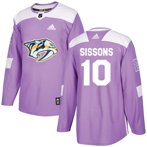 Adidas Predators #10 Colton Sissons Purple Authentic Fights Cancer Stitched NHL Jersey