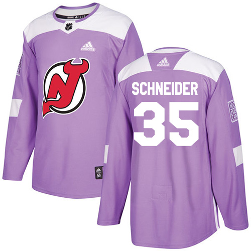 Adidas Devils #35 Cory Schneider Purple Authentic Fights Cancer Stitched NHL Jersey