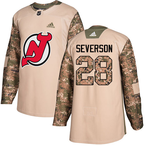 Adidas Devils #28 Damon Severson Camo Authentic 2017 Veterans Day Stitched NHL Jersey