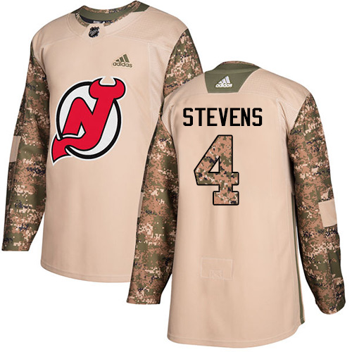 Adidas Devils #4 Scott Stevens Camo Authentic 2017 Veterans Day Stitched NHL Jersey