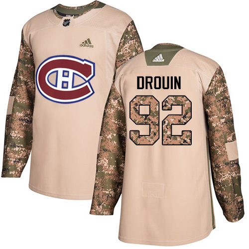 Adidas Canadiens #92 Jonathan Drouin Camo Authentic 2017 Veterans Day Stitched NHL Jersey