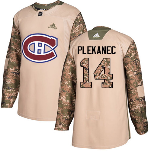 Adidas Canadiens #14 Tomas Plekanec Camo Authentic 2017 Veterans Day Stitched NHL Jersey