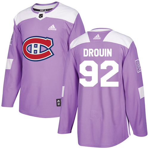 Adidas Canadiens #92 Jonathan Drouin Purple Authentic Fights Cancer Stitched NHL Jersey