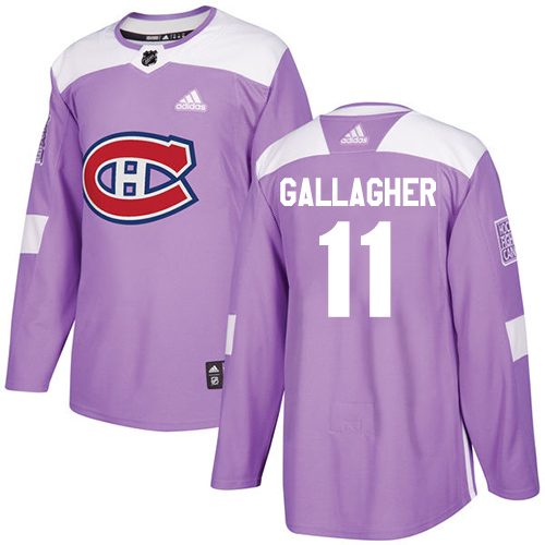 Adidas Canadiens #11 Brendan Gallagher Purple Authentic Fights Cancer Stitched NHL Jersey