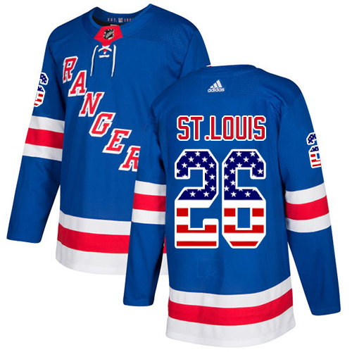 Adidas Rangers #26 Martin St.Louis Royal Blue Home Authentic USA Flag Stitched NHL Jersey