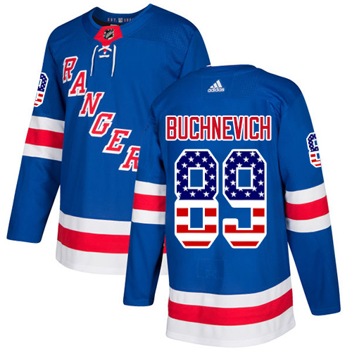 Adidas Rangers #89 Pavel Buchnevich Royal Blue Home Authentic USA Flag Stitched NHL Jersey