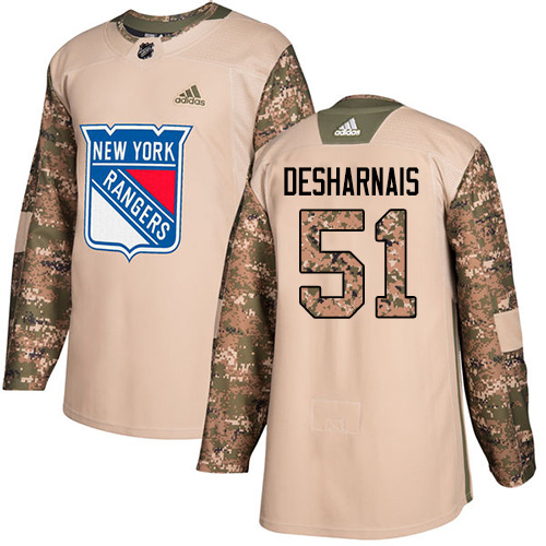 Adidas Rangers #51 David Desharnais Camo Authentic 2017 Veterans Day Stitched NHL Jersey
