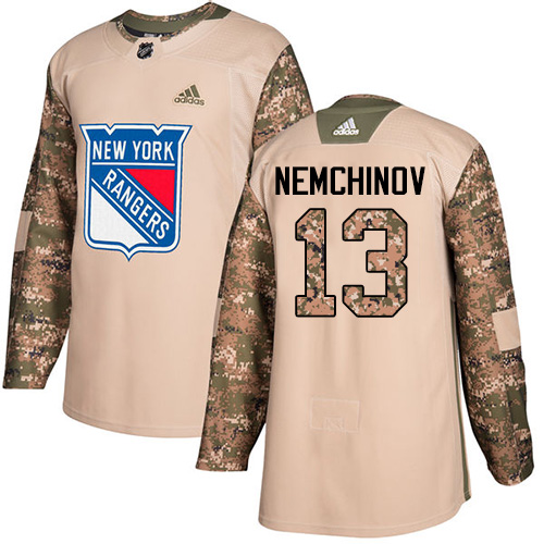 Adidas Rangers #13 Sergei Nemchinov Camo Authentic 2017 Veterans Day Stitched NHL Jersey