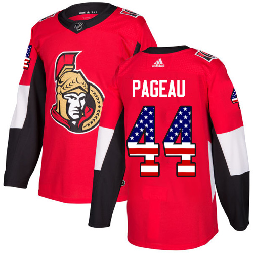Adidas Senators #44 Jean-Gabriel Pageau Red Home Authentic USA Flag Stitched NHL Jersey