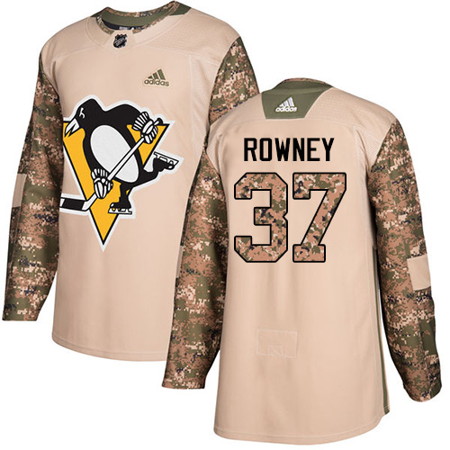 Adidas Penguins #37 Carter Rowney Camo Authentic 2017 Veterans Day Stitched NHL Jersey
