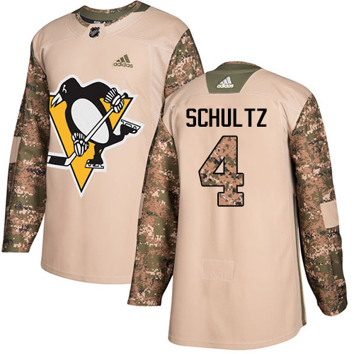 Adidas Penguins #4 Justin Schultz Camo Authentic 2017 Veterans Day Stitched NHL Jersey