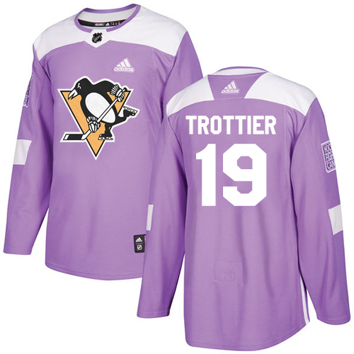 Adidas Penguins #19 Bryan Trottier Purple Authentic Fights Cancer Stitched NHL Jersey