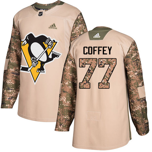 Adidas Penguins #77 Paul Coffey Camo Authentic 2017 Veterans Day Stitched NHL Jersey