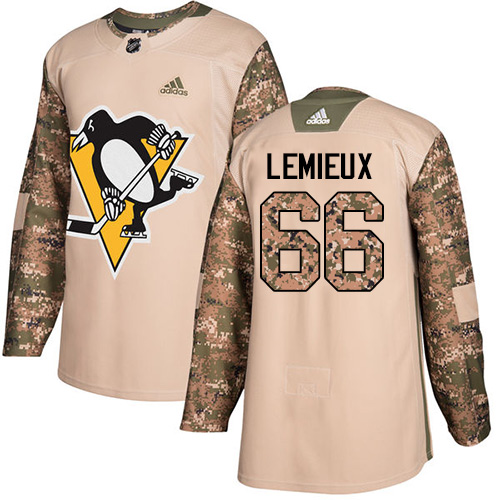 Adidas Penguins #66 Mario Lemieux Camo Authentic 2017 Veterans Day Stitched NHL Jersey