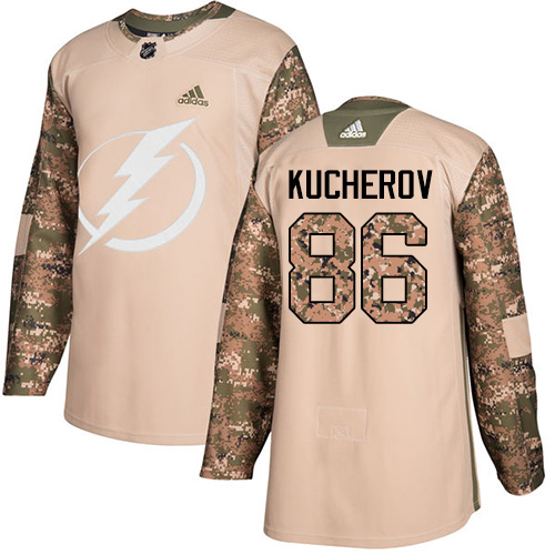 Adidas Lightning #86 Nikita Kucherov Camo Authentic 2017 Veterans Day Stitched NHL Jersey