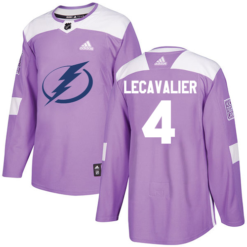 Adidas Lightning #4 Vincent Lecavalier Purple Authentic Fights Cancer Stitched NHL Jersey