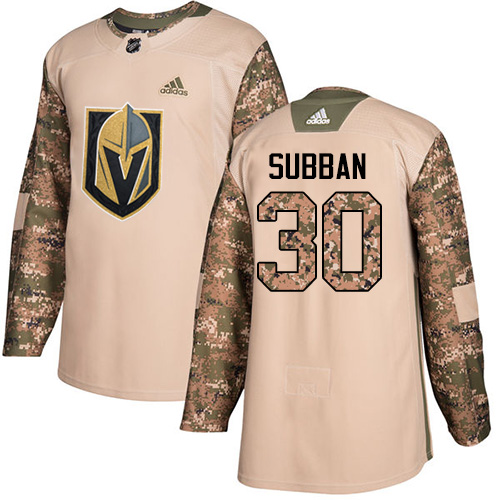 Adidas Golden Knights #30 Malcolm Subban Camo Authentic 2017 Veterans Day Stitched NHL Jersey