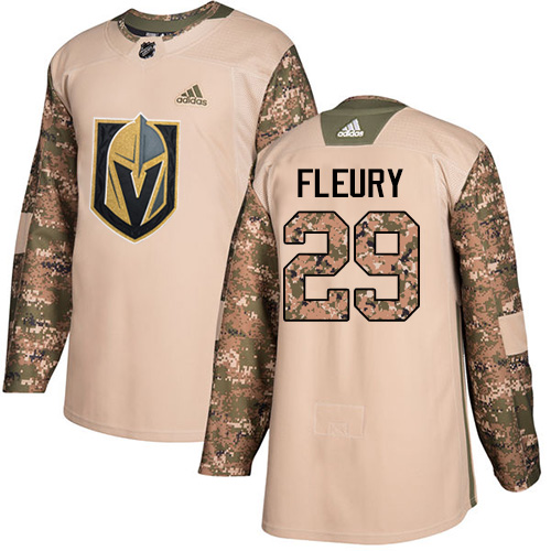 Adidas Golden Knights #29 Marc-Andre Fleury Camo Authentic 2017 Veterans Day Stitched NHL Jersey