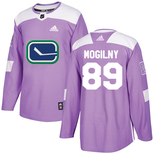 Adidas Canucks #89 Alexander Mogilny Purple Authentic Fights Cancer Stitched NHL Jersey
