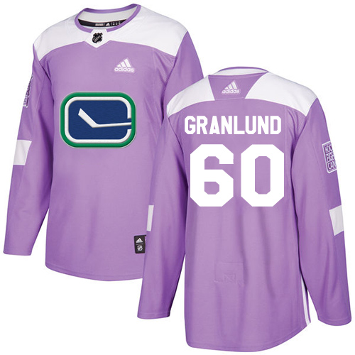 Adidas Canucks #60 Markus Granlund Purple Authentic Fights Cancer Stitched NHL Jersey
