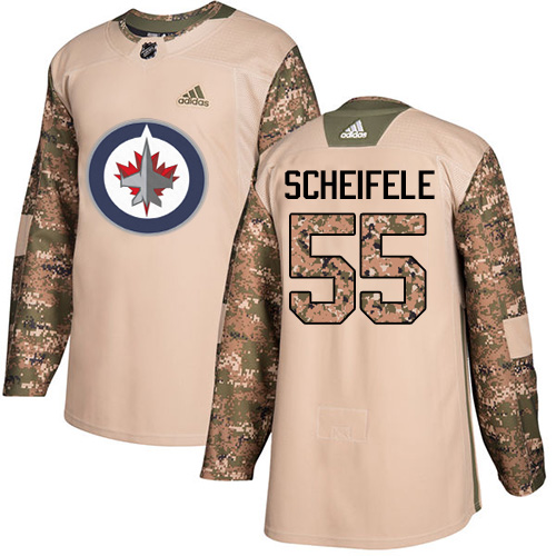 Adidas Jets #55 Mark Scheifele Camo Authentic 2017 Veterans Day Stitched NHL Jersey