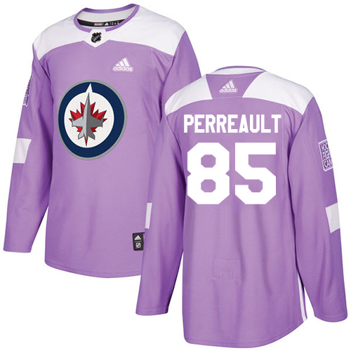 Adidas Jets #85 Mathieu Perreault Purple Authentic Fights Cancer Stitched NHL Jersey