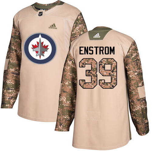 Adidas Jets #39 Tobias Enstrom Camo Authentic 2017 Veterans Day Stitched NHL Jersey