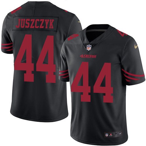 Nike 49ers #44 Kyle Juszczyk Black Men's Stitched NFL Limited Rush Jersey