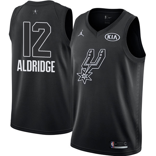 Nike Spurs #12 LaMarcus Aldridge Black NBA Jordan Swingman 2018 All-Star Game Jersey
