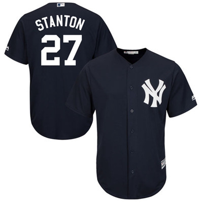 Youth New York Yankees #27 Giancarlo Stanton Navy blue Cool Base Stitched MLB Jersey