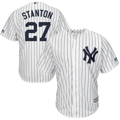 Youth New York Yankees #27 Giancarlo Stanton White Cool Base Stitched MLB Jersey
