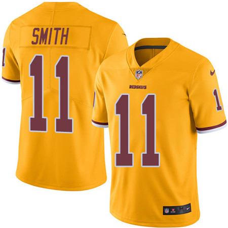 Youth Nike Washington Redskins #11 Alex Smith Gold Stitched NFL Limited Rush Jersey