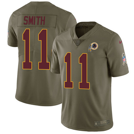 Youth Nike Washington Redskins #11 Alex Smith Olive Stitched NFL Limited 2017 Salute to Service Jersey