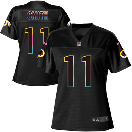 Women's Nike Washington Redskins #11 Alex Smith Black NFL Fashion Game Jersey