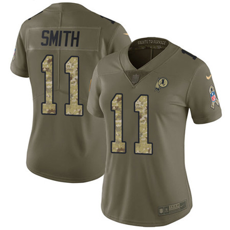 Women's Nike Washington Redskins #11 Alex Smith Olive Camo Stitched NFL Limited 2017 Salute to Service Jersey