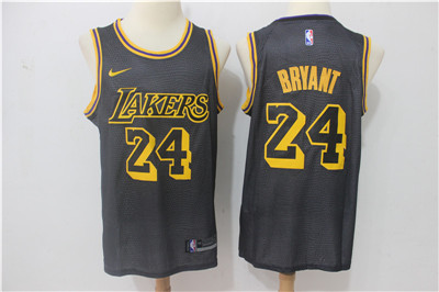Nike Lakers #24 Kobe Bryant Black City Edition Swingman Jersey
