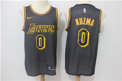 Nike Lakers #0 Kyle Kuzma Black Nike City Edition Swingman Jersey
