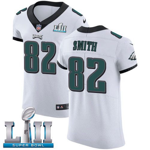 Men's Nike Philadelphia Eagles #82 Torrey Smith White Super Bowl LII Stitched NFL Vapor Untouchable Elite Jersey
