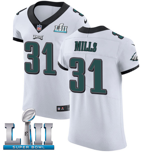Men's Nike Philadelphia Eagles #31 Jalen Mills White Super Bowl LII Stitched NFL Vapor Untouchable Elite Jersey