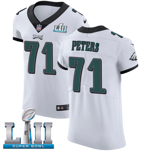 Men's Nike Philadelphia Eagles #71 Jason Peters White Super Bowl LII Stitched NFL Vapor Untouchable Elite Jersey