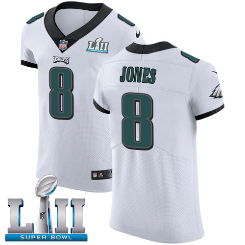 Men's Nike Philadelphia Eagles #8 Donnie Jones White Super Bowl LII Stitched NFL Vapor Untouchable Elite Jersey