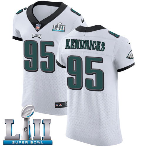 Men's Nike Philadelphia Eagles #95 Mychal Kendricks White Super Bowl LII Stitched NFL Vapor Untouchable Elite Jersey