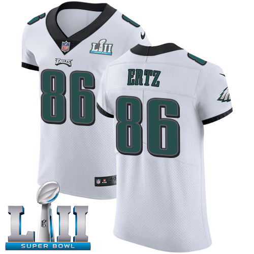 Men's Nike Philadelphia Eagles #86 Zach Ertz White Super Bowl LII Stitched NFL Vapor Untouchable Elite Jersey