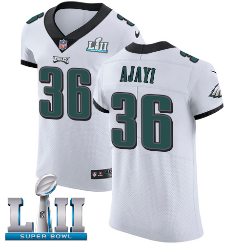 Men's Nike Philadelphia Eagles #36 Jay Ajayi White Super Bowl LII Stitched NFL Vapor Untouchable Elite Jersey