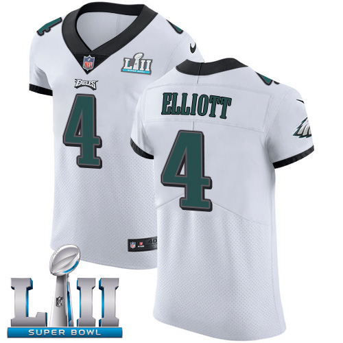 Men's Nike Philadelphia Eagles #4 Jake Elliott White Super Bowl LII Stitched NFL Vapor Untouchable Elite Jersey