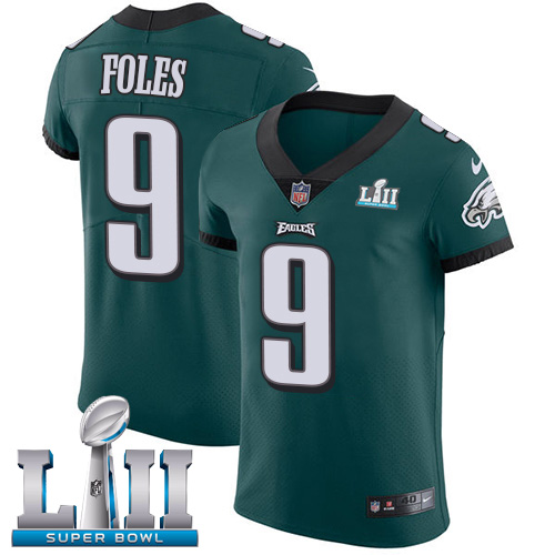 Men's Nike Philadelphia Eagles #9 Nick Foles Midnight Green Team Color Super Bowl LII Stitched NFL Vapor Untouchable Elite Jersey