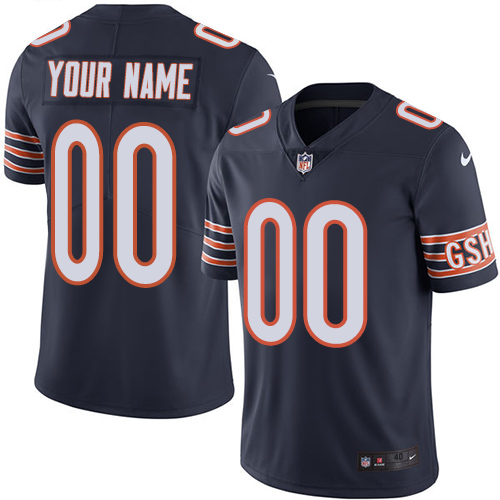 Men's Nike Chicago Bears Navy Customized Vapor Untouchable Player Limited Jersey